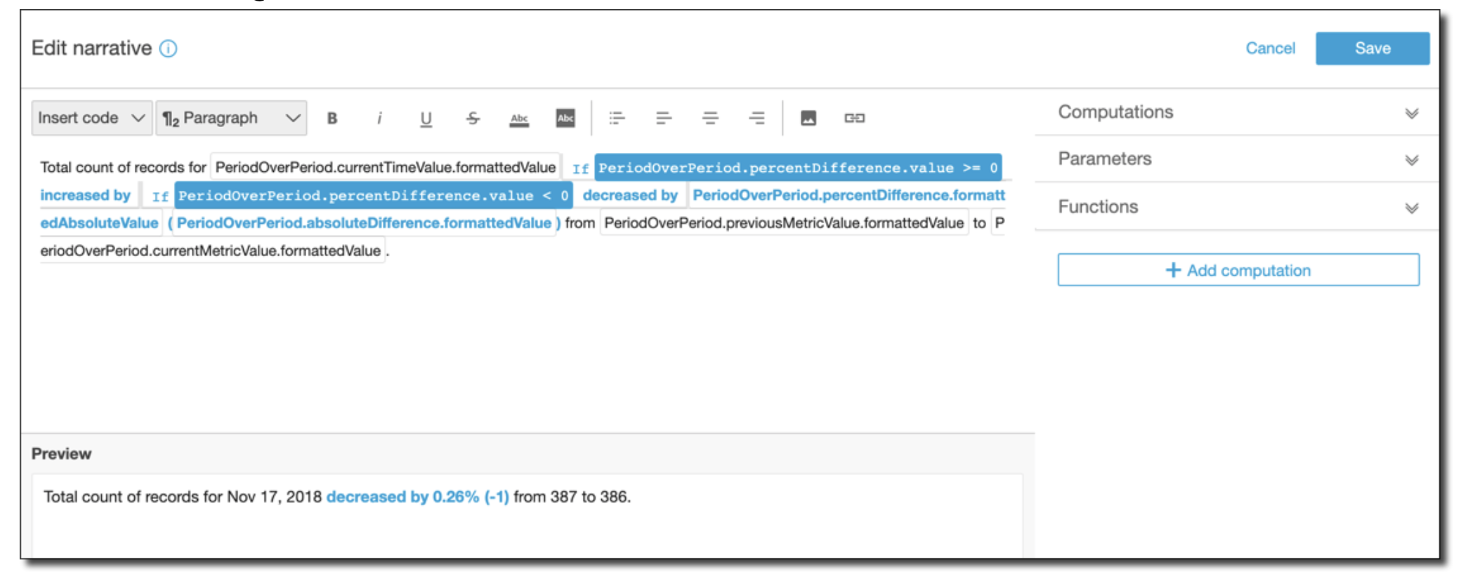 Narrative Editor